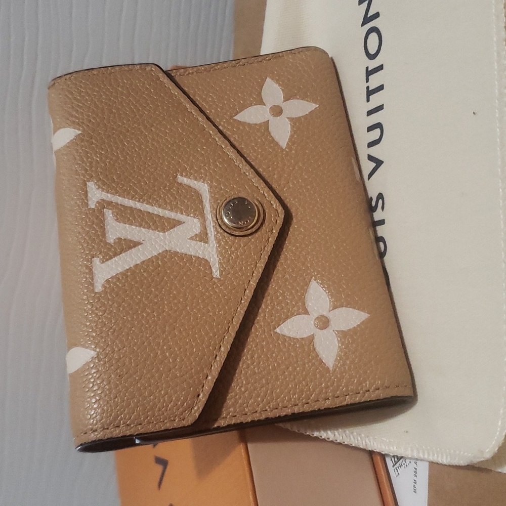 Louis Vuitton Victorine Wallet Empreinte Leather Arizona Beige